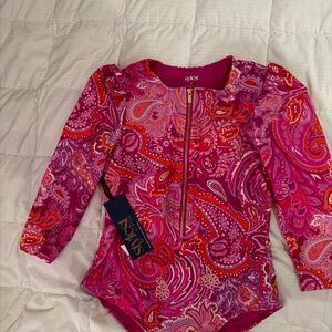 Chic Pink Women's One Piece Swimsuit with Zipper